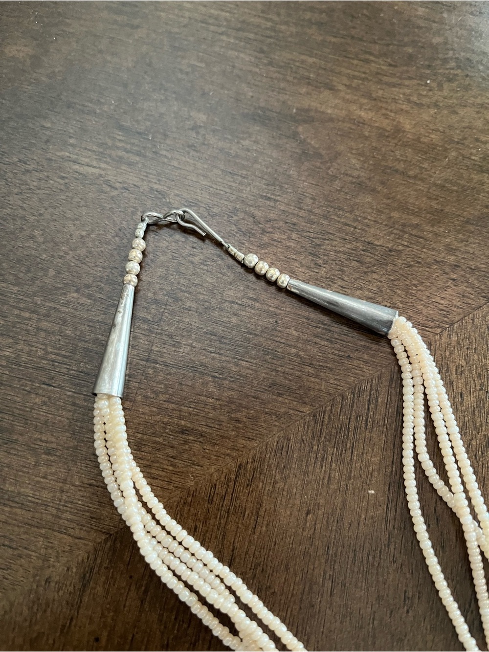 Native American Shell Beaded Necklace w/Turquoise and black/brown accents. - Picture 5 of 5